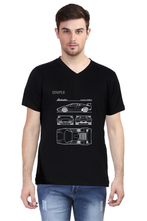 Simple - Men’s V-Neck Lambo Specs Tee - Image 3